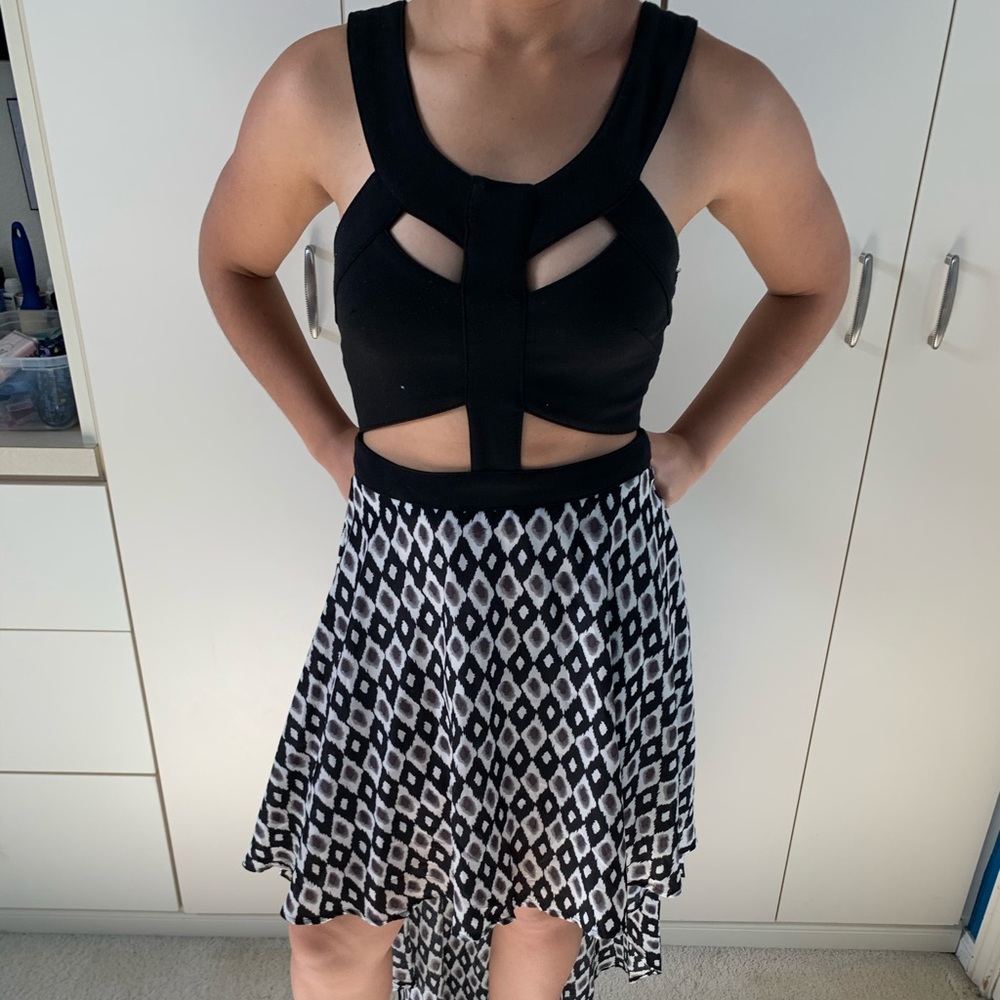 Black and White Cut Out Urban Outfitter Maxi Dress